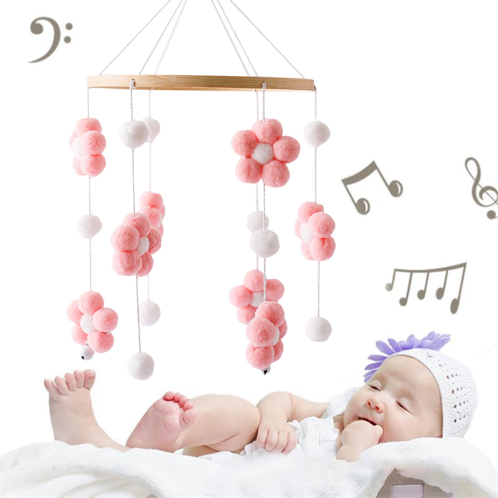 Baby Crib Mobile Soothing Musical Toy For Bed Rattle With Secure ...