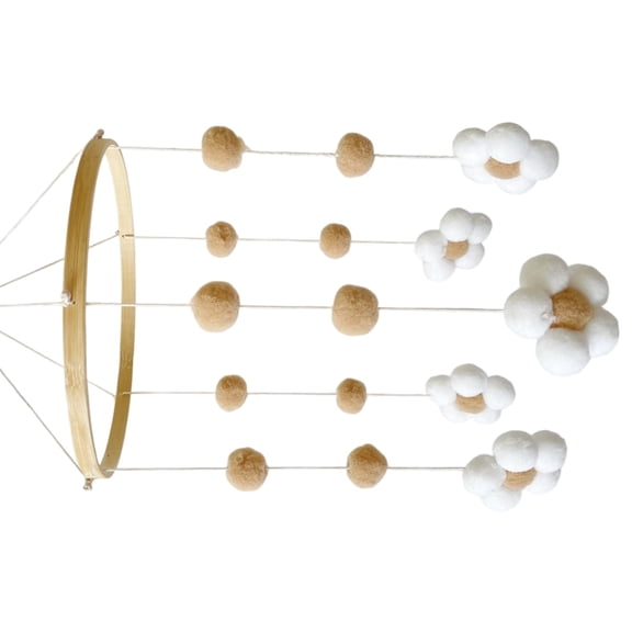 Baby Crib Mobile for Boys Girl Felt Flower Nursery Mobile Baby Mobiles Handmade Ceiling Mobiles Gift for Christmas