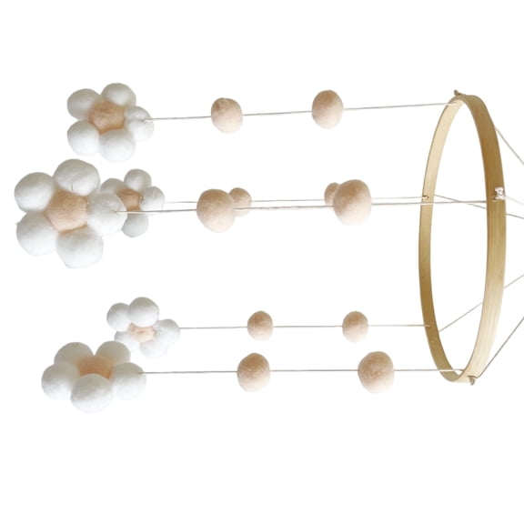 Baby Crib Mobile for Boys Girl Felt Flower Nursery Mobile Baby Mobiles Handmade Ceiling Mobiles Gift for Christmas