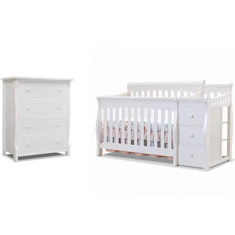 baby crib and dresser set Bjorn Classic & 100% solid Pine wood Baby Crib with Changing Table