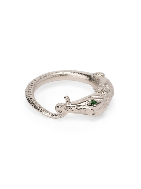 Baby Croc Adult Ring, Silver- 8, (Unisex)