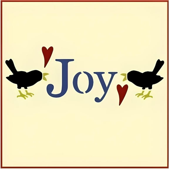 Baby Crows Joy Sign Stencil - Primitive Bird Stencil Raven Template Reusable Laser Cut Mylar Template for Painting Home Decor DIY Crafts - The Artful Stencil