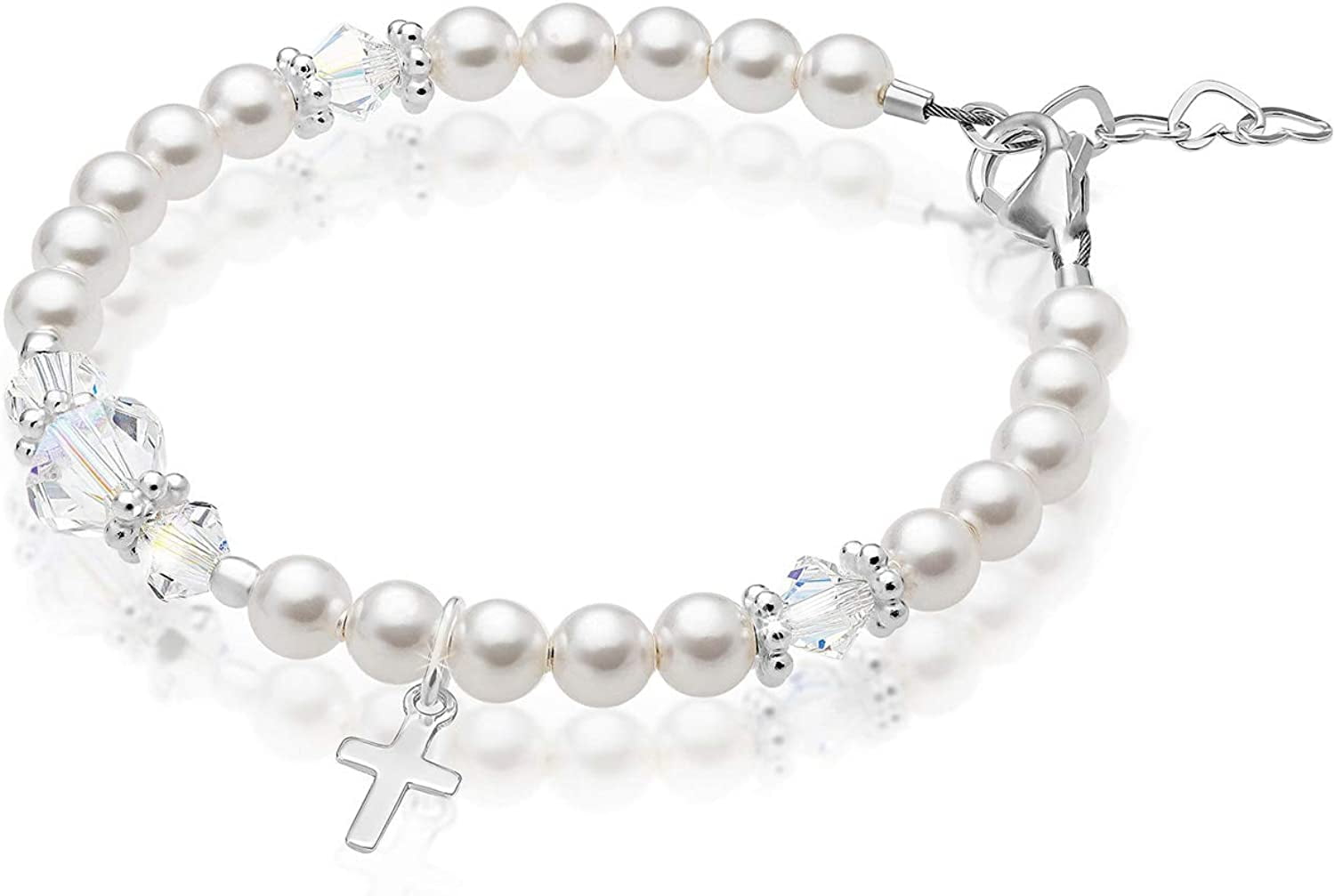 COLLECTABLES AMERICA Baby / Toddler's Freshwater Pearls and Sterling Silver Christening  Bracelet 5 IN