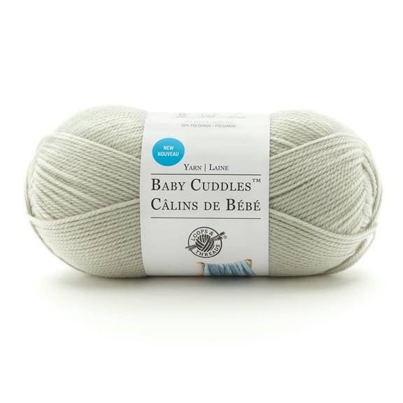 Baby Cuddles Yarn by Loops & Threads - Yarn for Knitting - Crochet - Weaving - and Arts & Crafts - Gray - Acrylic - Polyamide - 4 oz