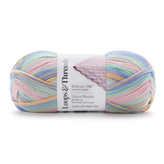 Baby Cuddles Yarn by Loops & Threads - Yarn for Knitting - Crochet - Weaving - and Arts & Crafts - Multi - Acrylic - Polyamide - 4 oz