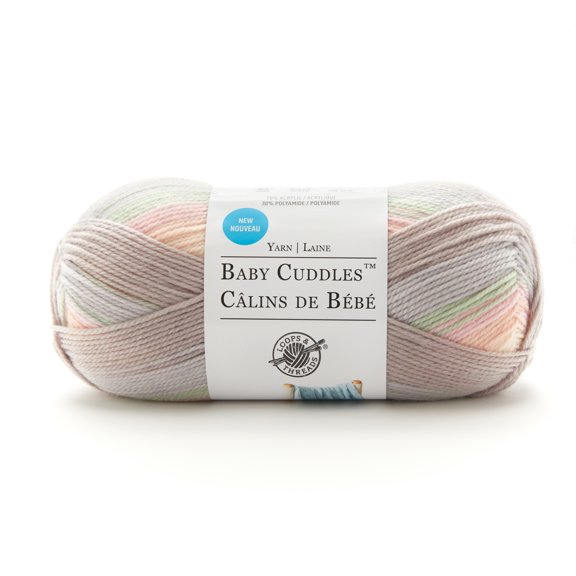 Baby Cuddles Yarn by Loops & Threads - Yarn for Knitting - Crochet - Weaving - and Arts & Crafts - Multi - Acrylic - Polyamide - 4 oz