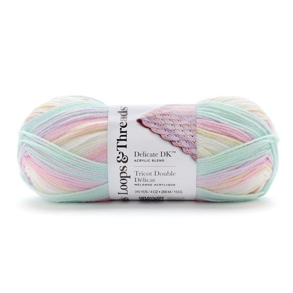 Baby Cuddles Yarn by Loops & Threads - Yarn for Knitting - Crochet - Weaving - and Arts & Crafts - Multi - Acrylic - Polyamide - 4 oz