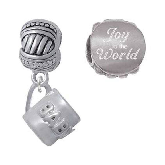 Baby Cup with Crystal Joy to the World Charm Beads (Set of 2)