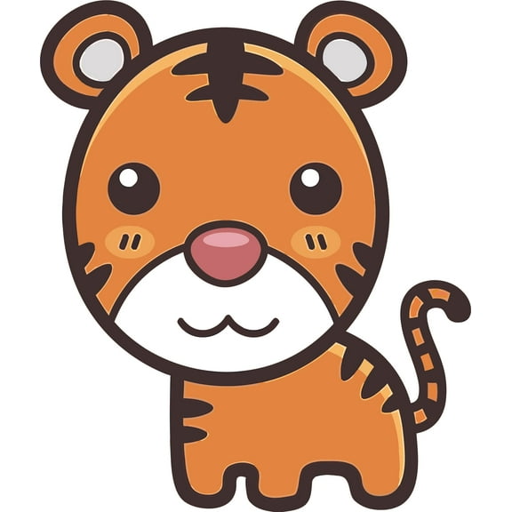 Design with Vinyl Cartoon Tiger Wall Decal