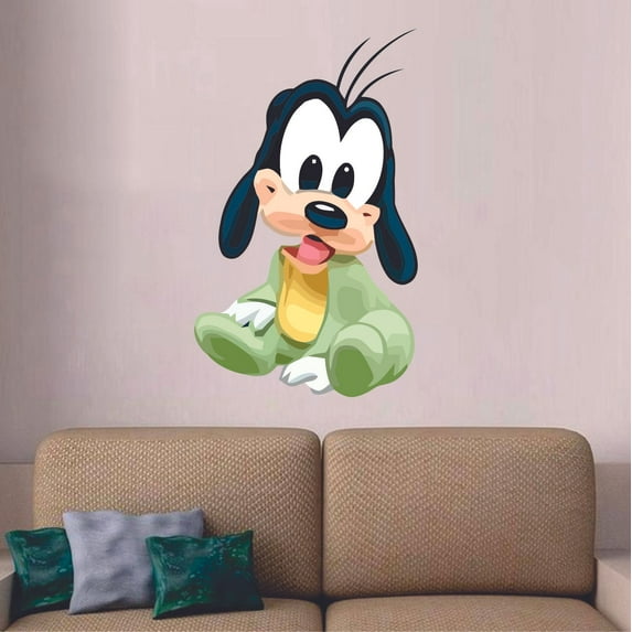 Baby Cute Goofy Clubhouse Cartoon Character Wall Art Vinyl Sticker Mural Baby Kids Room Bedroom Nursery Kindergarten House Home Wall Art Decor Removable Peel and Stick Durable 40x20 inch