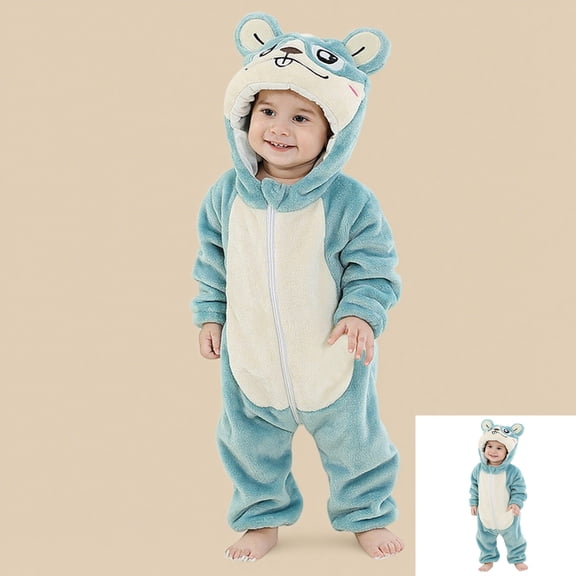 Baby Cute Hooded Jumpsuit Toddler Animal Outfits Long Sleeve Bodysuit Halloween Outfitss for Boy Baby Boy Outfitss 3-4 Years