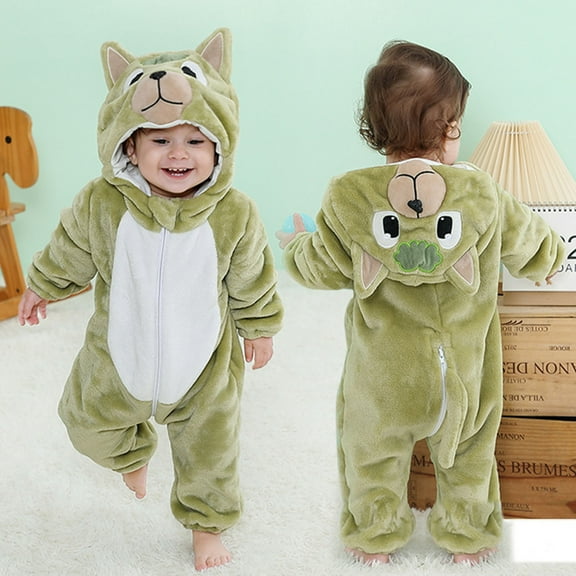 Baby Cute Hooded Jumpsuit Unisex Toddler Romper Long Sleeve Bodysuit Baby Christmas Romper Baby Boy Outfitss 1-2 Years
