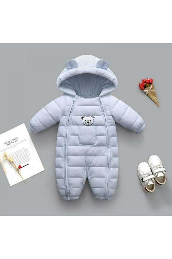 Baby Cute Snowsuit Infant Cotton Romper Baby Zipper Long Sleeve Winter Coat 0-3 Months