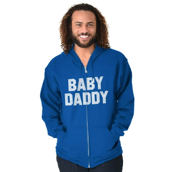Baby Daddy Funny Expecting Fathers Men Big & Tall Zip Hoodie Brisco Brands 5X