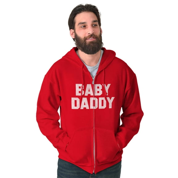 Baby Daddy Funny Expecting Fathers Zip Hoodie Sweatshirt Men Brisco Brands L