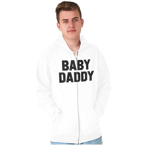 Baby Daddy Funny Expecting Fathers Zip Hoodie Sweatshirt Men Brisco Brands X