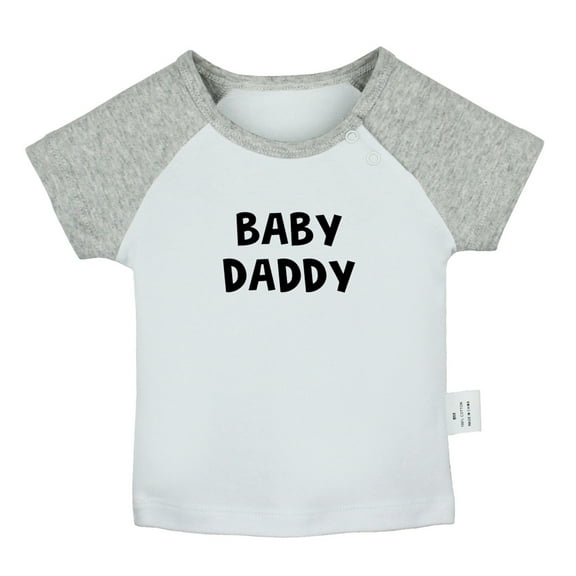Baby Daddy Funny T shirt For Baby, Newborn Babies T-shirts, Infant Tops, 0-24M Kids Graphic Tees Clothing (Short Gray Raglan T-shirt, 12-18 Months)