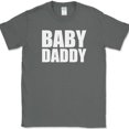 thumbnail image 1 of Baby Daddy T-Shirt Funny Expecting Fathers Day Humor Family Text Tee - Charcoal, M, 1 of 1