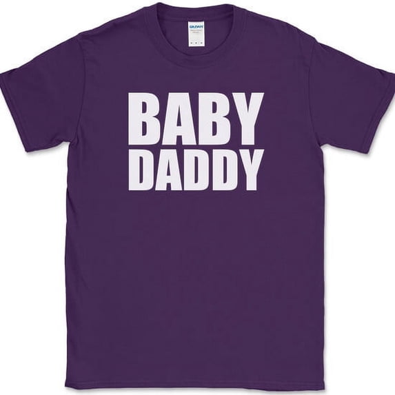 Baby Daddy T-Shirt Funny Expecting Fathers Day Humor Family Text Tee - Purple, 2XL