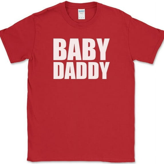Baby Daddy T-Shirt Funny Expecting Fathers Day Humor Family Text Tee - Red, 5XL