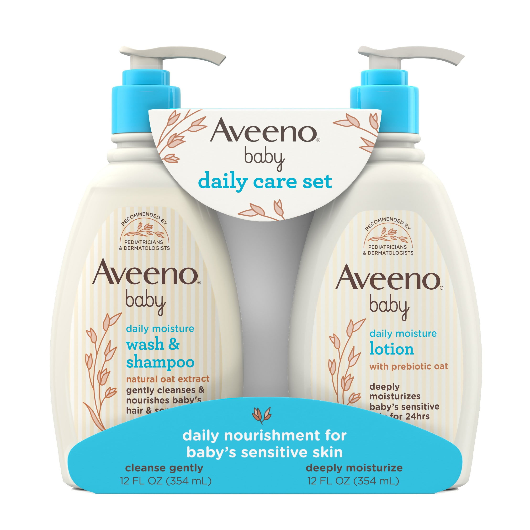 Baby Daily Care Gift Set Includes Daily Moisturizing Body Lotion & 2-in-1 Baby Bath Wash & Shampoo - 2 ct