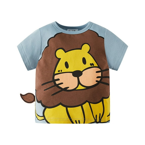 Baby Days Savings! EGNMCR Baby Boy Clothes Boys Tshirts Cotton Short Sleeve Cartoons Printed Tees for 6-7 Years Boys Girls T Shirt Spring/Summer Sale Clearance