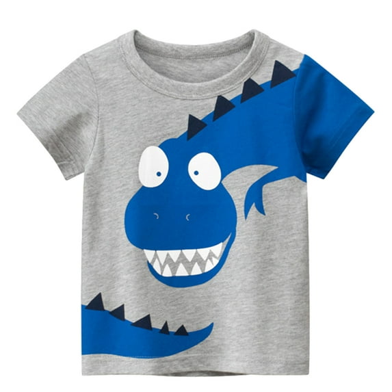 Baby Days Savings! EGNMCR Toddler Girl Clothes Girls Shirts Cotton Short Sleeve Cartoons Printed Tees For 7-10 Years Boys Girls T Shirt Spring/Summer Savings Clearance