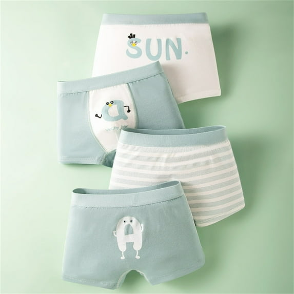 Baby Days Savings! Miqool Baby Boys Boxer Briefs Soft Cotton Toddler Dinosaur Underwear Children Truck Panties for Kids Aged 3-9 Years Old, Tag Free & Breathable, 4 Pack