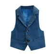 thumbnail image 1 of Miqool Boy's 3 Button Formal Suit Vest Notched Collar Solid Dress Waistcoat Vest with Pockets, Size 2-15 Years, 1 of 3