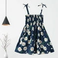 thumbnail image 1 of Baby Days Savings FAMTKT Toddler Baby Girl Dress Summer Cotton Ruffle Sleeveless Kids Casual Beach Party Dresses( 4-5 Years, Navy ), 1 of 9