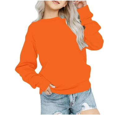 Baby Days Savings! TMOYZQ Toddler Baby Boys Girls Sweatshirts Basic Solid Color Cotton Pullover Crewneck Sweatshirts Long Sleeve Shirts Tops for 1-12 Years