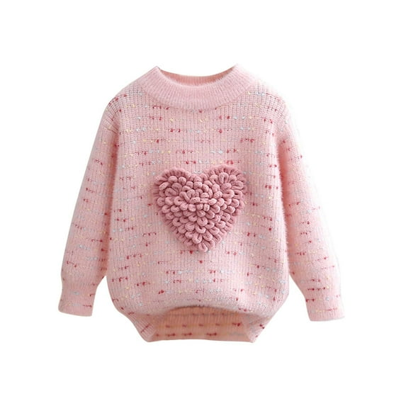 Baby Days YLSDY Color Block Shirts for Girls Long Sleeve Boat Neck Thick Kawaii Crochet Warm Fuzzy Knit Tops Shirt Blouses Girl Pink 5 Years
