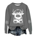 thumbnail image 1 of Baby Days YLSDY Fashion Highland Cow Sweatshirts for Teen Girls Cow Sweatshirts for Women Western Cow Print Shirt Country Western Sweatshirt Gray 3 Years, 1 of 3