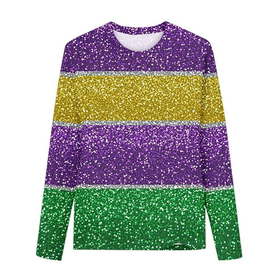 Baby Days YLSDY Fashion Teen Girls Tops Dressy Casual Long Sleeve Shirts Carnival Mask Kids Funny Graphic Blouse Loose Fit Crewneck Tee Purple 5 Years
