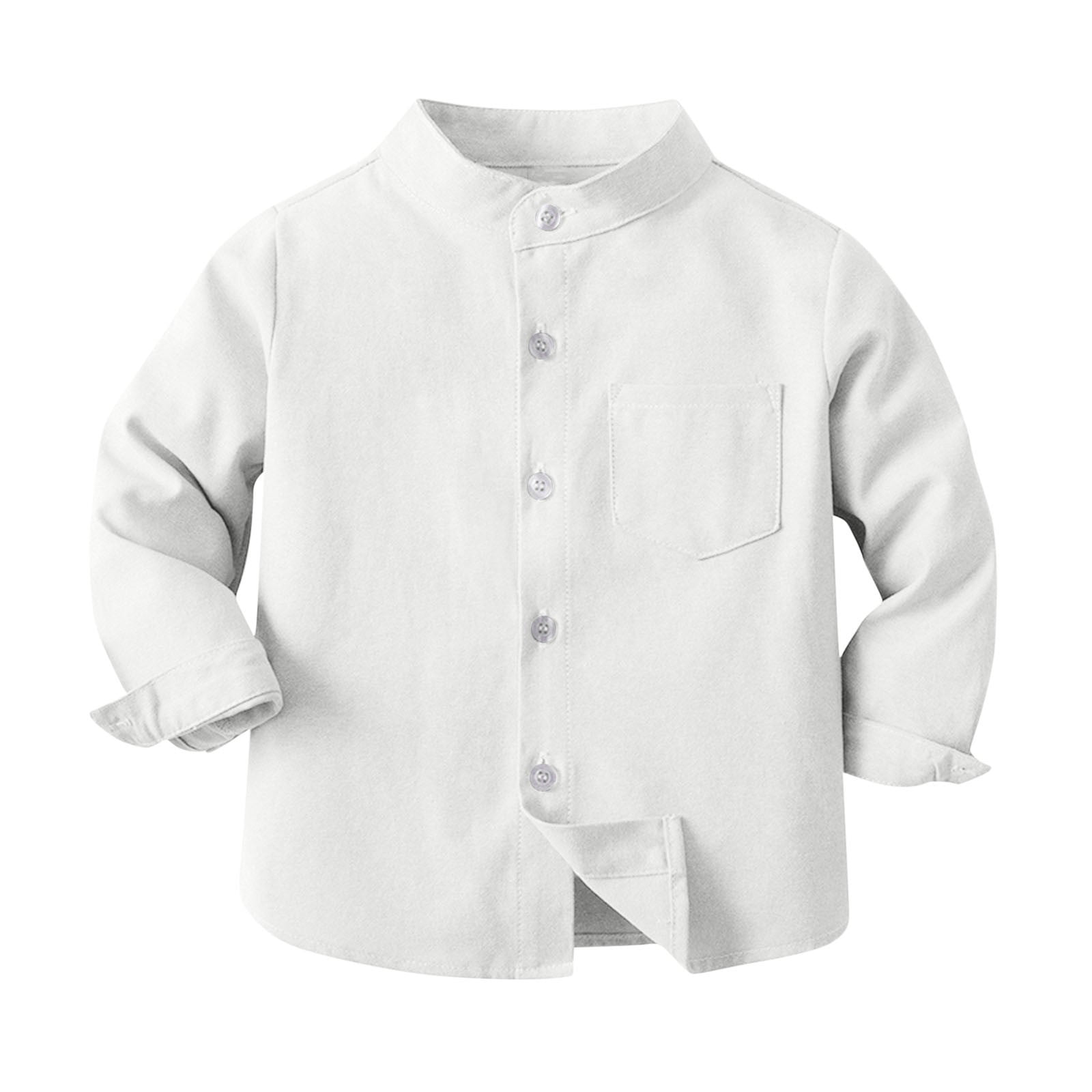 Baby Deals!3-8 Years Boys Button Down Shirts,Boys Long Sleeve White ...