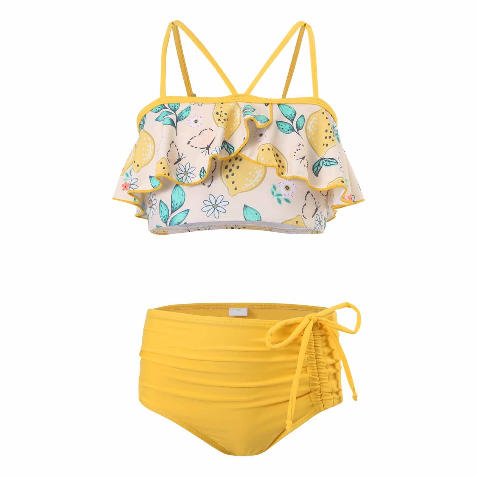 Fesfesfes Teen Girls Summer Holiday Bikini Sets Children Girls Swimwear  Split Two Piece Swimsuit Swim Pool Beach Wear Skinny Bathing Suit 6-12 Years