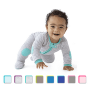 Baby Deedee Toddler Pajamas, Sleep N Play Footed Baby Pajamas, Gray/Teal, Unisex 12-18m