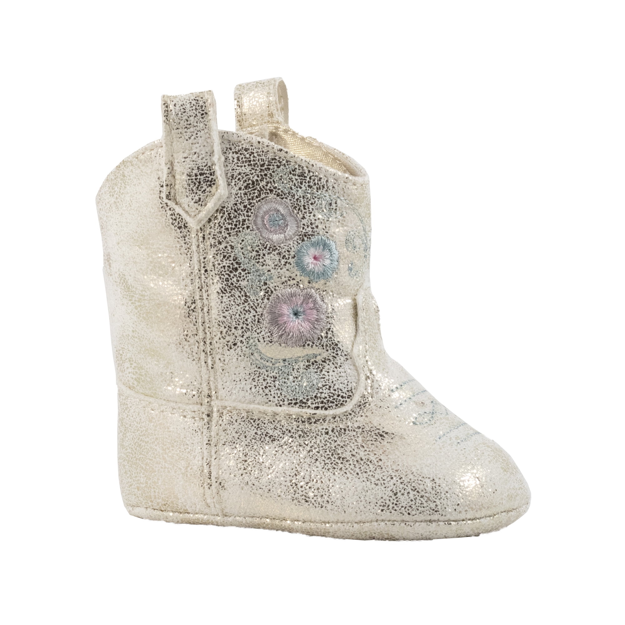 Baby Deer Miller Silver Glitter Cowboy Boots for Infant Girls Size
