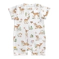 thumbnail image 1 of Baby Deer Mushroom Forest Newborn Infant Baby Romper Shirts Boy Girl Woodland Animals Flowers Leaves Summer Outfit Baby Clothes Short Sleeve Onesie ﻿, 1 of 6