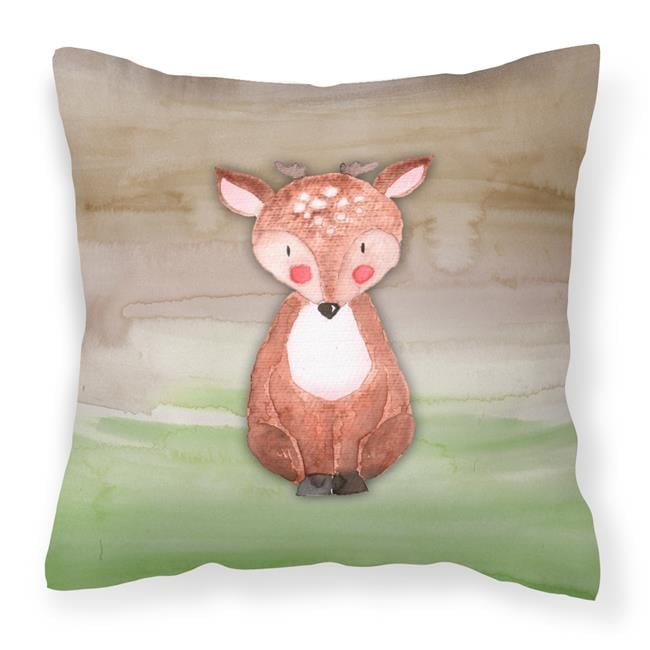 Baby Deer Watercolor Fabric Decorative Pillow