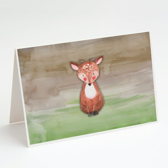 Baby Deer Watercolor Greeting Cards and Envelopes Pack of 8