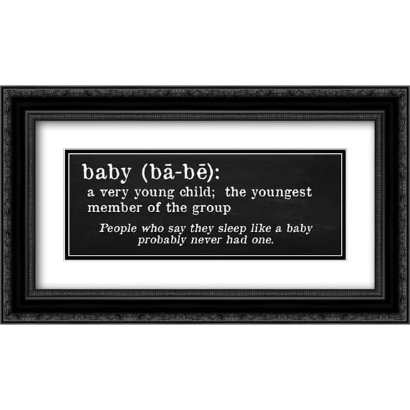 Baby Definition 2x Matted 24x14 Black Ornate Framed Art Print by Quach, Anna