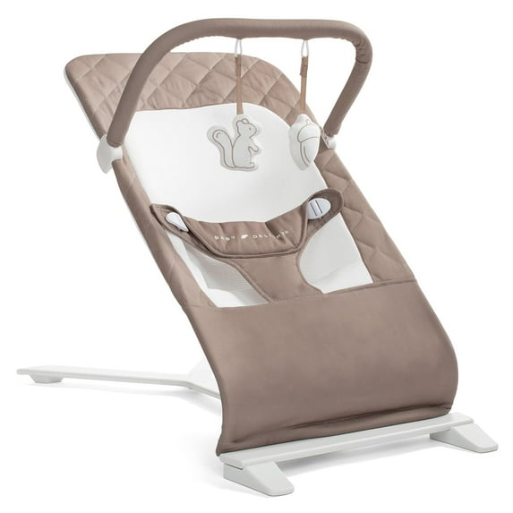 Baby Delight Alpine Deluxe Organic Portable Baby Bouncer, for Infants 0-6 Months, Organic Mocha