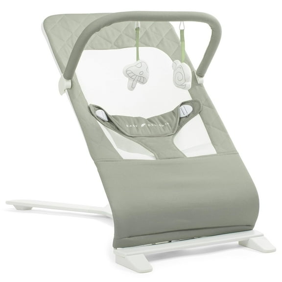Baby Delight Alpine Deluxe Portable Baby Bouncer, for Infants 0-6 Months, Organic Sage