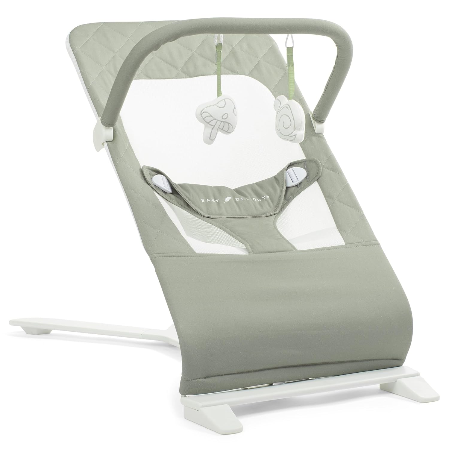 Baby Delight Alpine Deluxe Organic Portable Baby Bouncer, for Infants 0-6 Months, Organic Sage