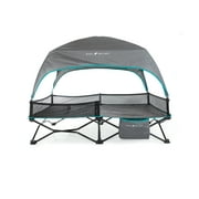 Baby Delight Go with Me Bungalow Deluxe Indoor Outdoor Portable Cot, Toddler Travel Bed, Grey & Teal