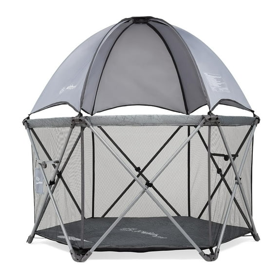 Go With Me Eclipse Deluxe Portable Playard with Canopy - Elephant Grey (Unisex)