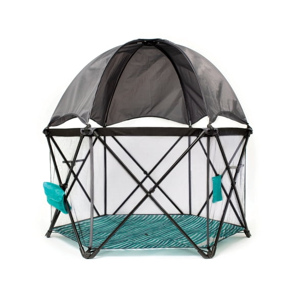 Go with Me Eclipse Portable Playard with Canopy, Watercolor Stripe