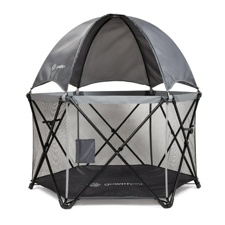 Baby Delight Go with Me Eclipse Portable Toddler Playard with Canopy, Indoor/Outdoor, Grey, Unisex