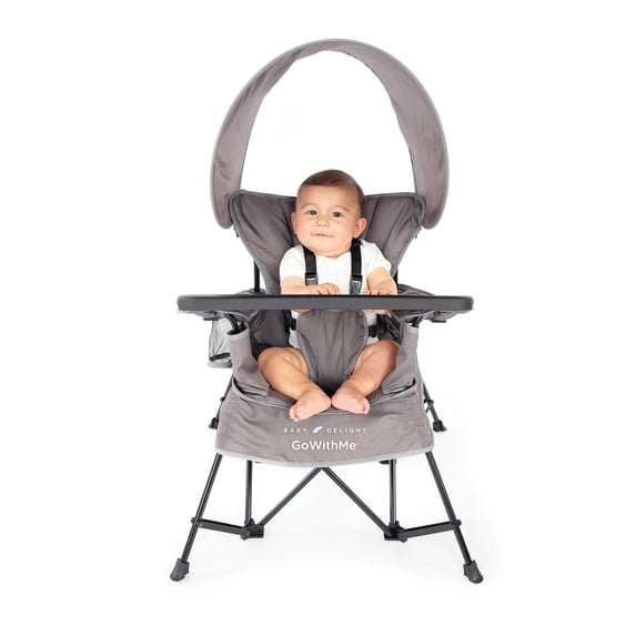Go With Me Jubilee Deluxe Portable Infant Chair, Removable Canopy, Gray